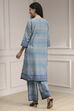 Brown Cotton Printed Straight Suit Set image number 4