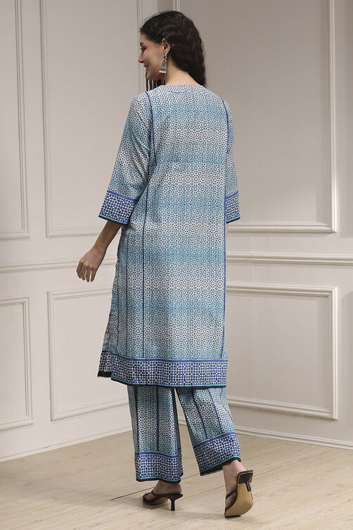 Brown Cotton Printed Straight Suit Set image number 4