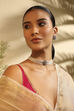 Peach Gold Plated Brass Choker Set image number 3