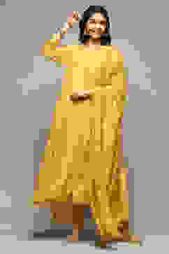 Mango Cotton Blend Kalidar Kurta Palazzo Suit Set image number 0