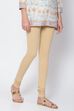 Beige Cotton Solid Churidar image number 0