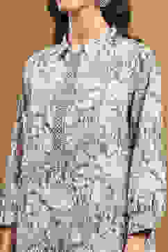 Sage Blue Cotton Straight Shirt image number 1