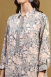 Beige and Grey Cotton Printed Straight Short Kurta image number 1