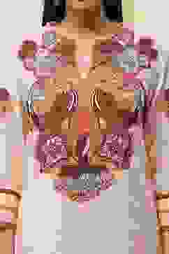 Peach-Toned Cotton Straight Suit Set image number 1