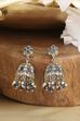 Navy Blue Gold Plated Alloy Studded Jhumkas image number 0