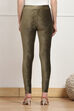 Burgundy Cotton Solid Jeggings image number 5