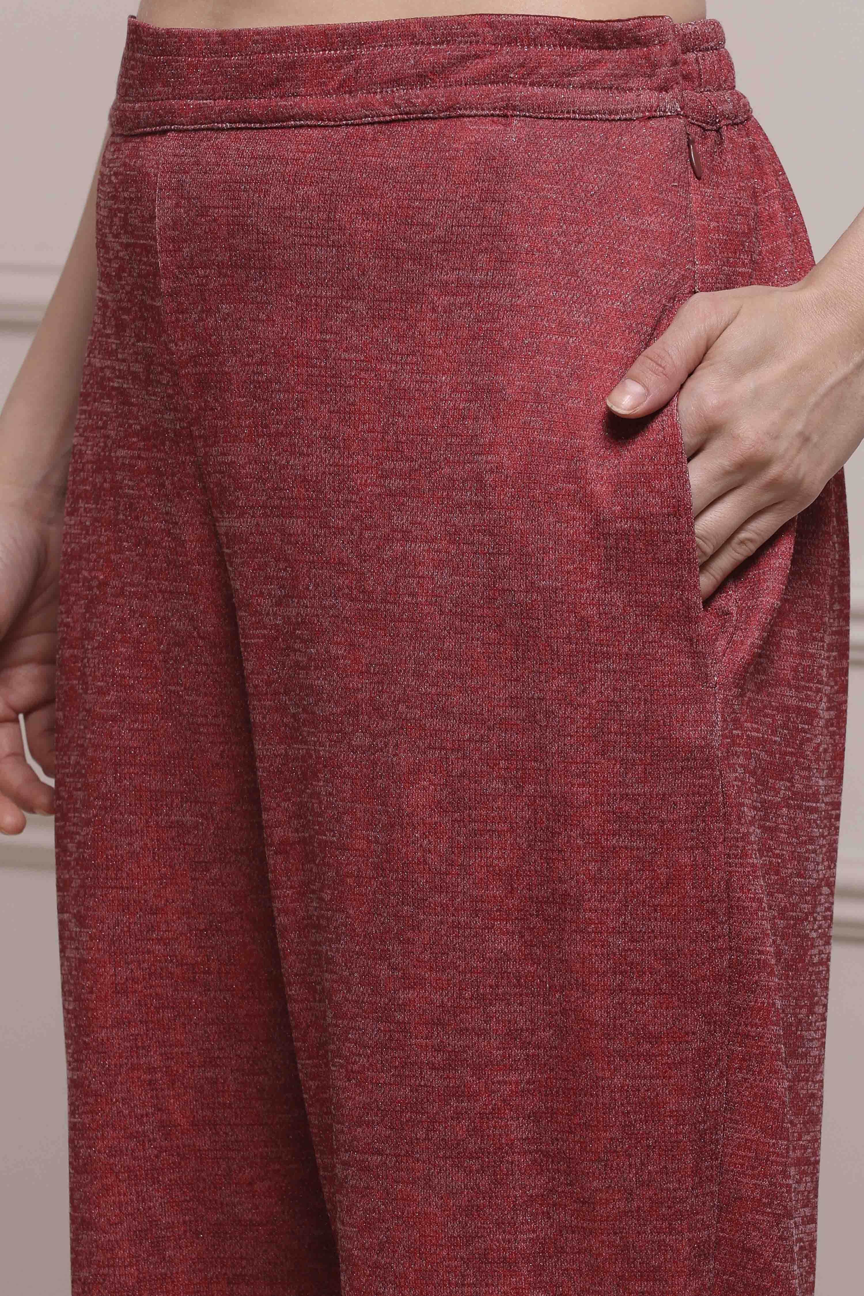 Black Printed Straight Winter Suit Set image number 2