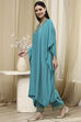 Mauve Solid Kaftan-Style Kurta Set image number 3