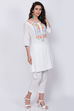 Blue Cotton Straight Short Kurta image number 3