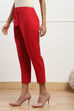 White Cotton Solid Pant image number 2