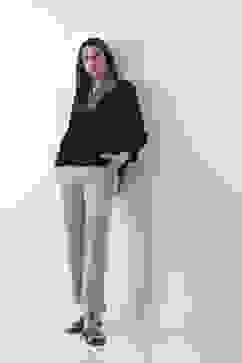 Beige Viscose Blend Wide Leg Pants image number 0