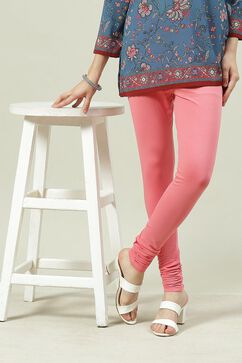 Pink Knitted Churidar image number 5