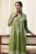 Green Cotton Printed Straight Kurta image number 6