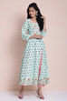 Pink Cotton High Slit Printed Kurta image number 4