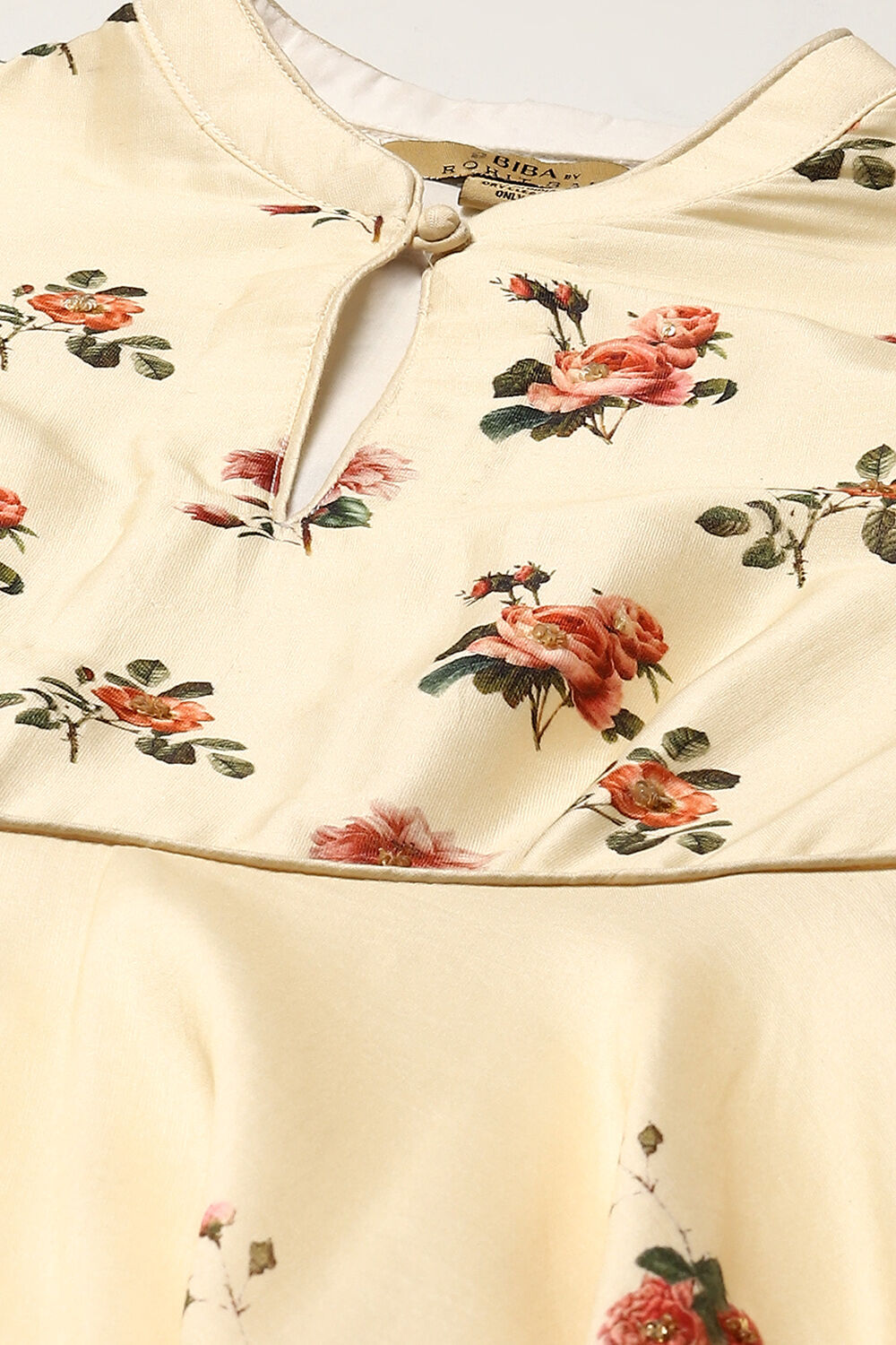 Off White Cotton Blend Anarkali Kurta Suit Set image number 1