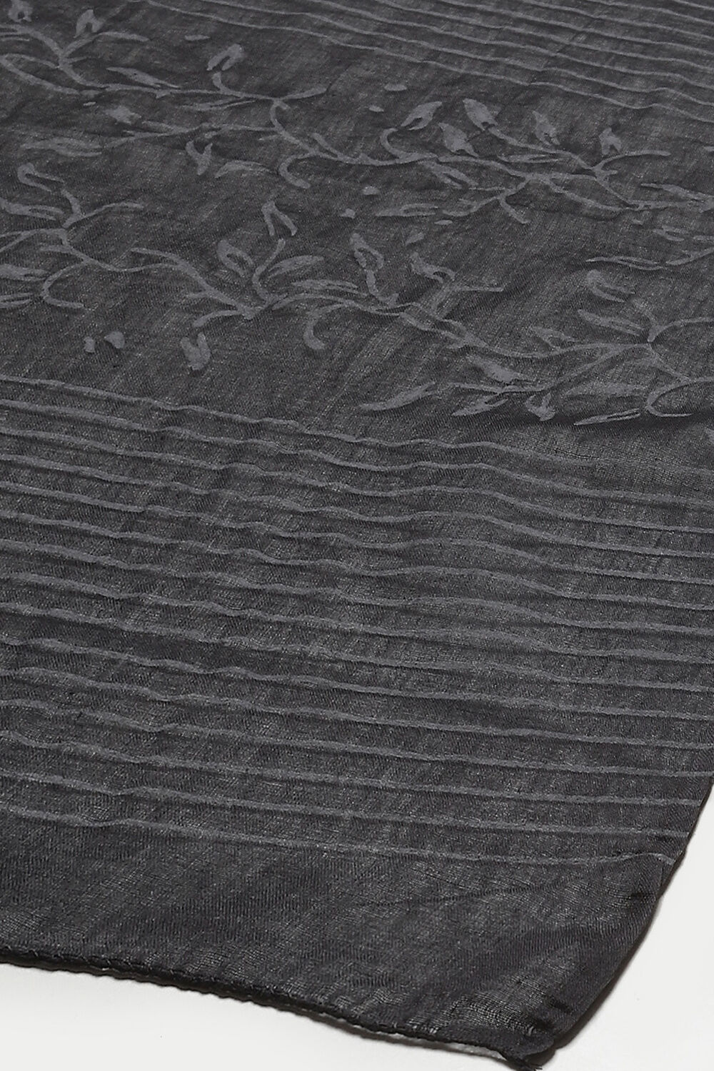 Dark Grey Cotton Machine Embroidered Unstitched Suit Set image number 4