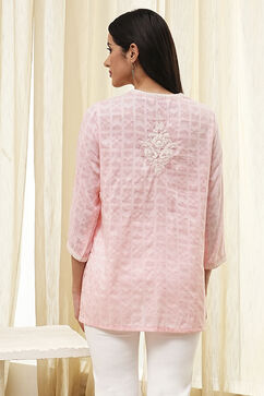 Pink Straight Short Kurta image number 3