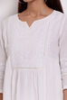 White Cotton Chikankari Kurta image number 1