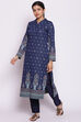 Dark Blue Winter Yarndyed Kurta image number 0
