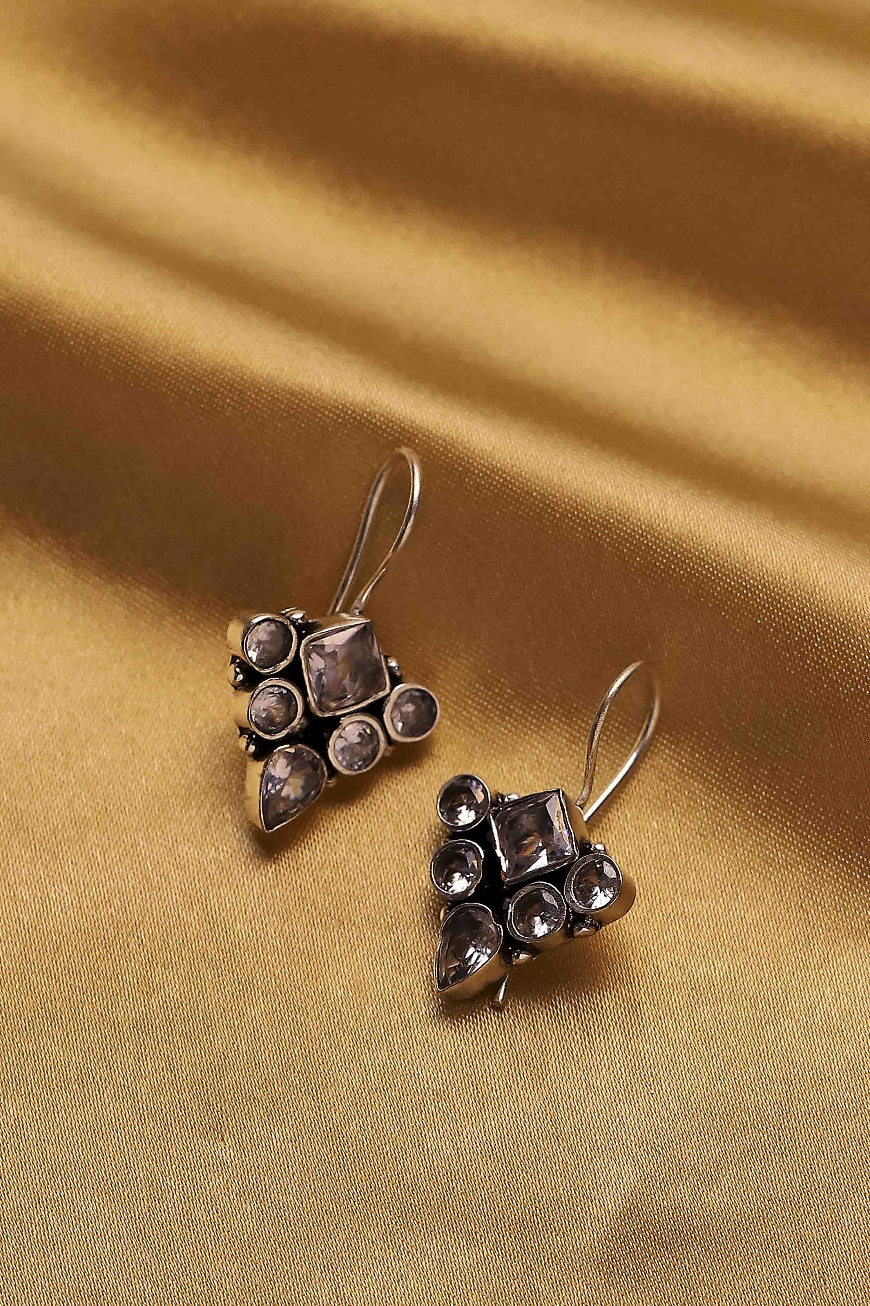 White Stone Earrings image number 0