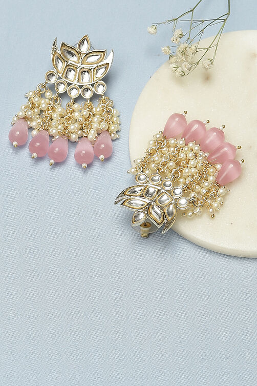 Light Pink Kundan Earrings image number 0