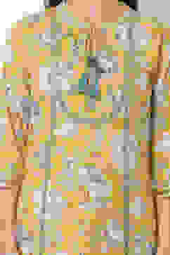 Yellow Cotton Flared Kurta Churidar Suit Set image number 1