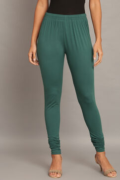 Green Cotton Lycra Churidar image number 0