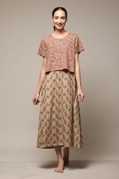 Jade Blue Cotton Printed Sleepwear image number 5