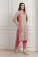 Red Cotton Printed Straight Kurta image number 4