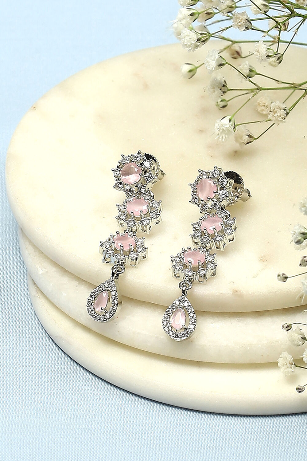 Light Pink Brass Danglers image number 0