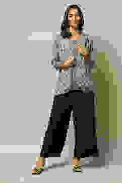 Ice Blue LIVA Printed Jacket image number 0