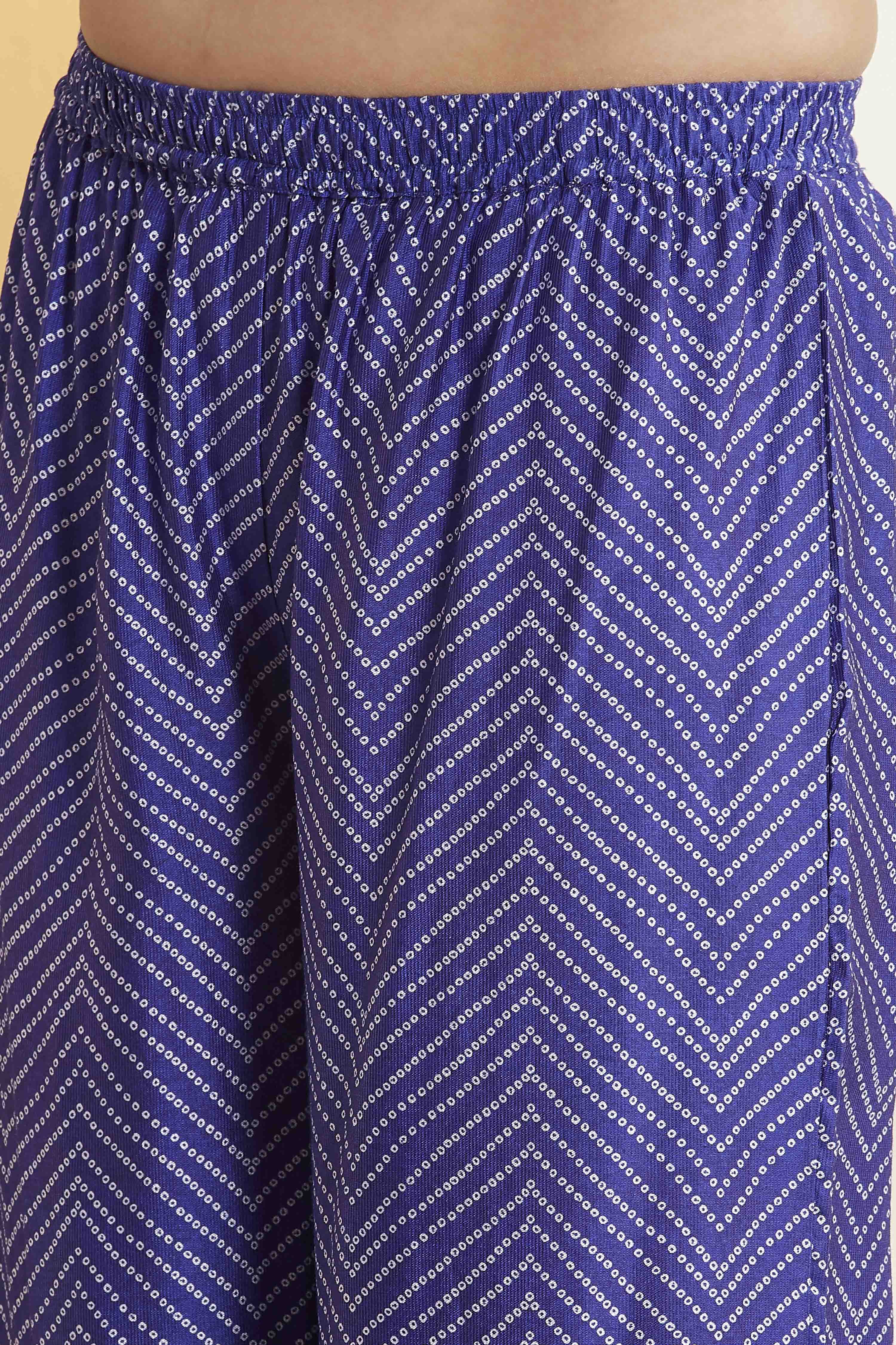 Blue Viscose Rayon Printed Suit Set image number 2