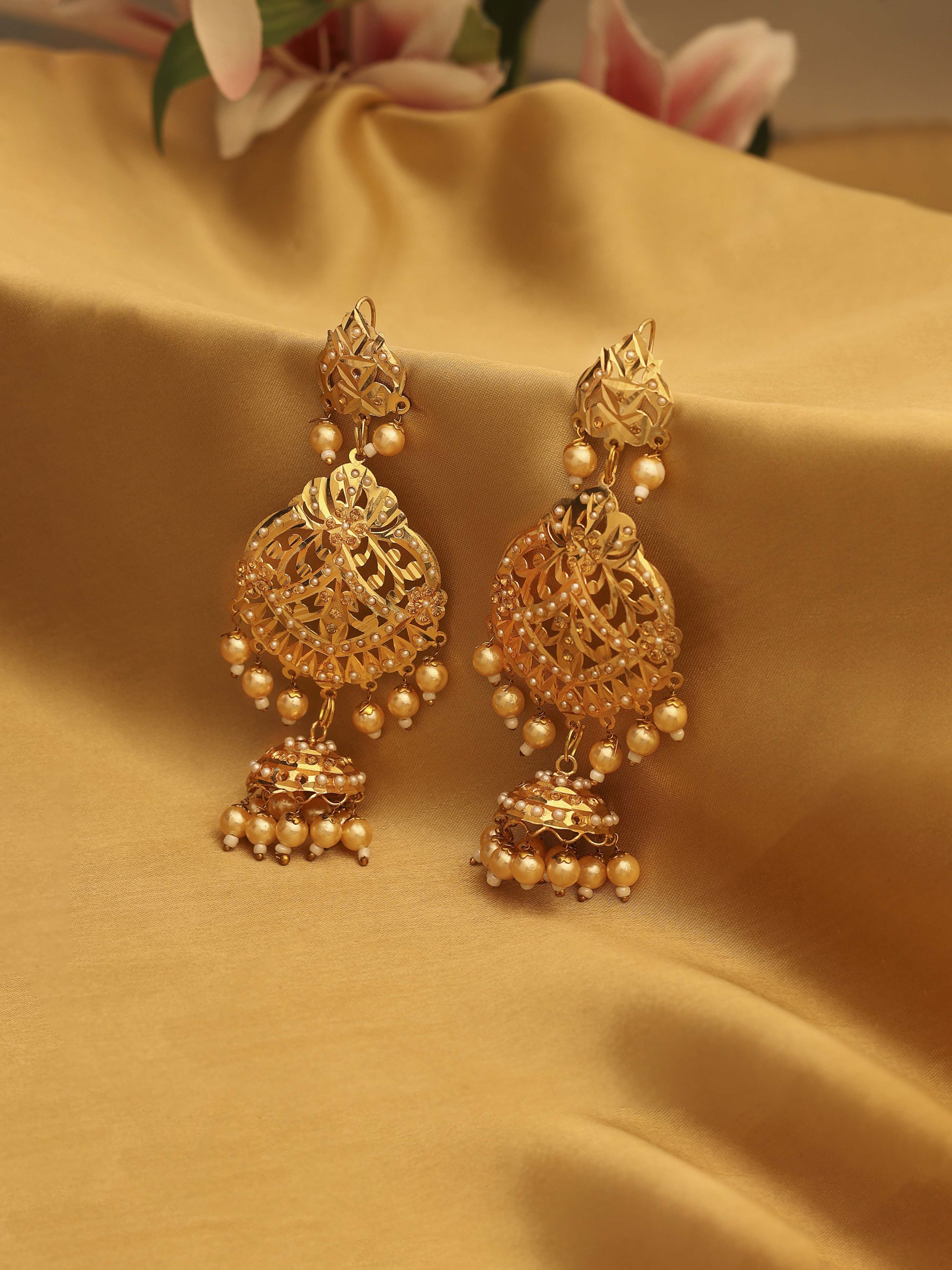 biba White Gold Plated Brass JhumkasWhite Gold Plated Brass Jhumkas-picture-481