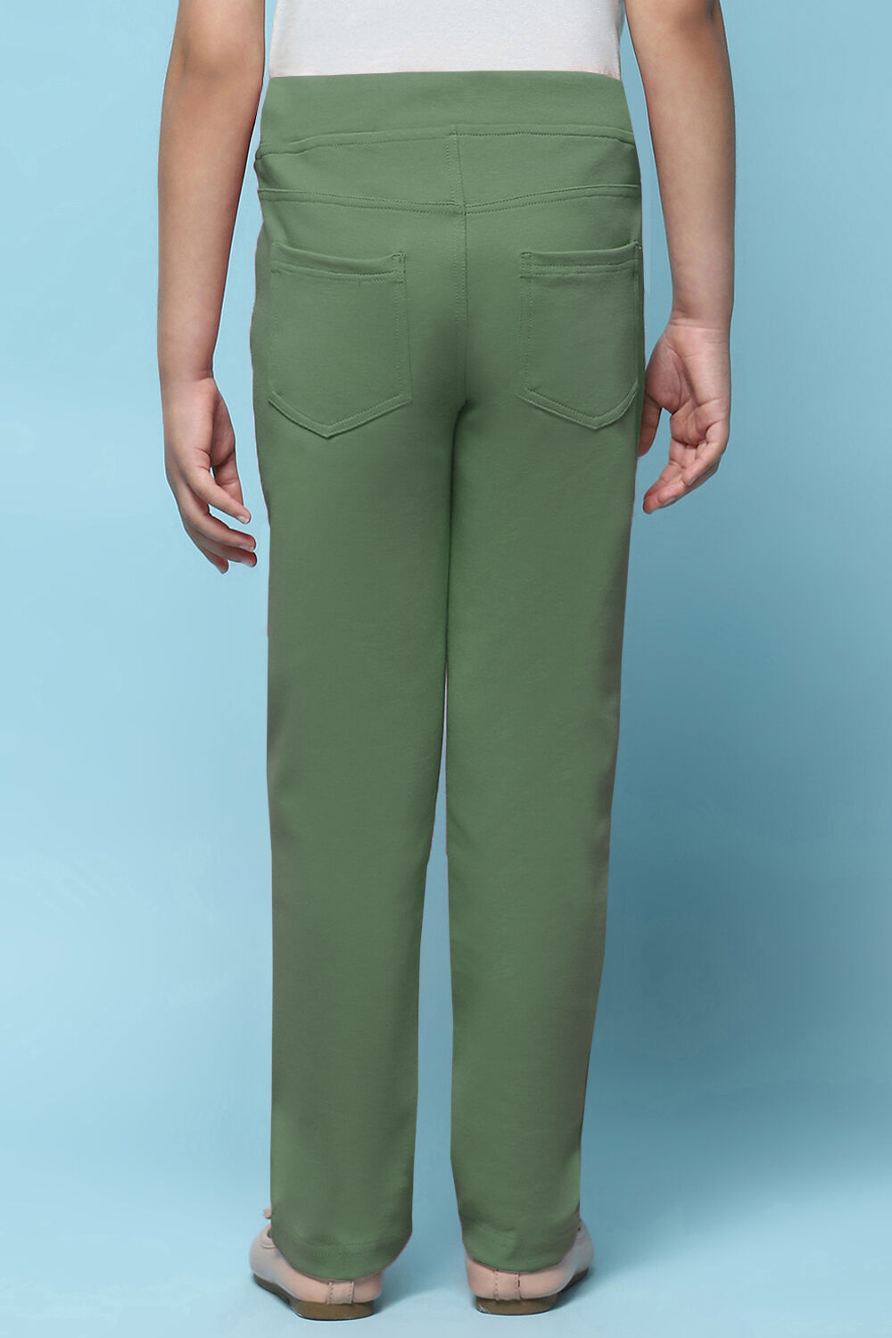 Moss Green Cotton Lycra Skinny Jeggings image number 5