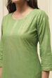 Blue Cotton Straight Kurta Palazzo Suit Set image number 1