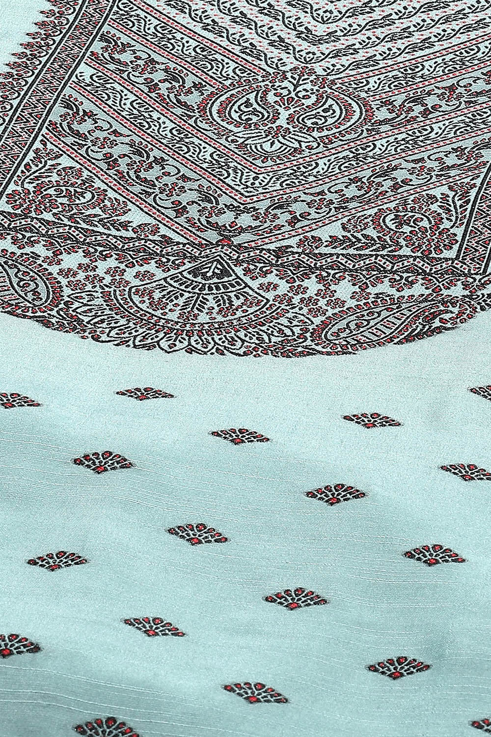 Sky Blue Chanderi Unstitched Suit Set image number 2