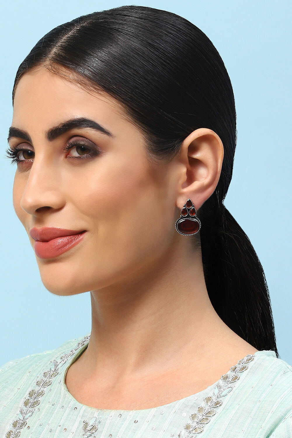 Red Brass Earrings image number 3