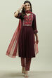 Jade Green Rayon A-Line Kurta Slim Pant Suit Set image number 0