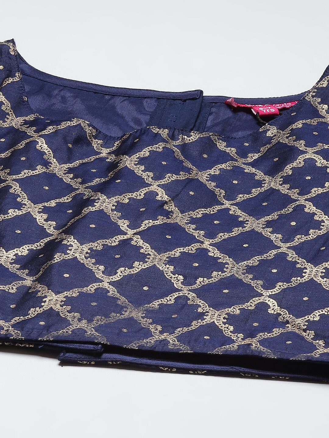 Navy Art Silk Straight Lehenga Set image number 1