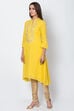 Blue Cotton And Viscose A-Line Solid Kurta image number 3