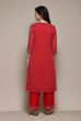 Yellow Viscose Straight Suit set image number 5