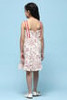 Ecru Red Printed Cambric Dress With Red Lace Detail On Neck image number 3