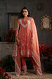 Burnt Orange Viscose Kalidar Dyed Suit Set image number 6
