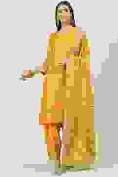 Mustard Viscose Straight Kurta Salwar Suit Set image number 7