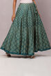 Teal Flared Cotton Skirts image number 4