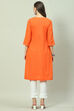 Blue Cotton Solid Kurti image number 4