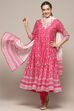 Fuschia Cotton A-Line Suit Set