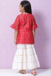 Pink Art Silk Straight Kurta Sharara Suit Set image number 4