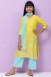 Yellow Cotton Girls Straight  Kurta Palazzo Suit Set image number 2