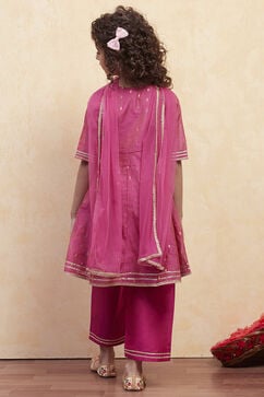 Pink Polyester Anarkali Suit Set image number 4